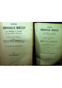 Summa theologiae moralis 1942 r. 2 tomy