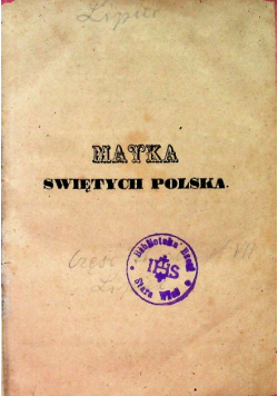Matka Świętych Polska I przedrukowane w 1850 r.