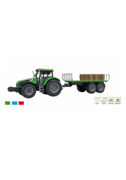 Traktor z przyczepą, dźwiękami i światłem