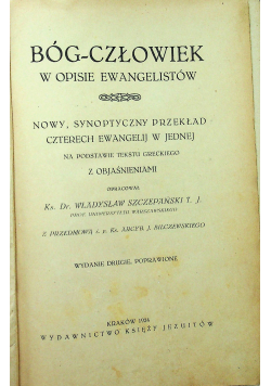 Bóg człowiek w opisie Ewangelistów 1924 r.