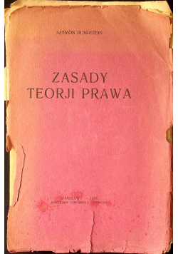 Zasady teorji prawa 1924 r