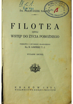 Filotea czyli wstęp do życia pobożnego 1931 r