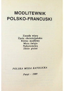 Modlitewnik polsko  francuski