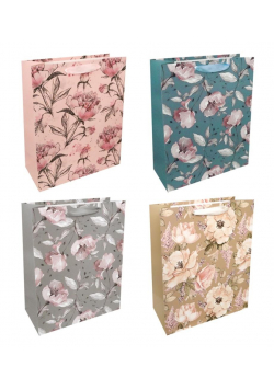 Torba prezentowa 26x32 pastelowe kwiaty