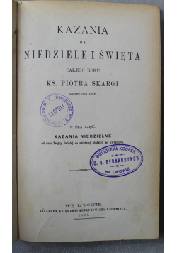 Kazania na niedziele i święta całego roku 1884r.
