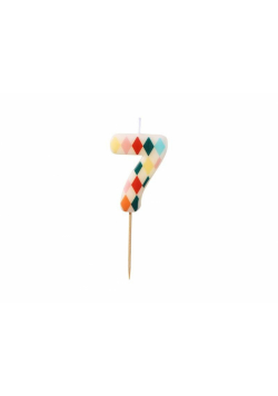 Świeczka urodzinowa 7 romby 5,5cm