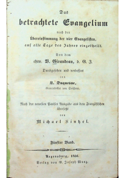 Das Betrachtete Evangelium 1856 r.