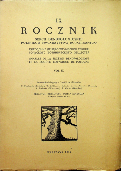 Rocznik sekcji dendrologicznej Polskiego Towarzystwa Botanicznego