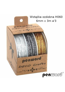 Wstążka ozdobna 6mmx3m 3szt (12kpl)
