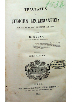 Tractus de jusiciis ecclesiasticis 1855 r