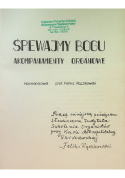 Śpiewajmy Bogu. Akompaniamenty