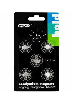 Magnesy neodymowe GR-N509 9mm 5szt GRAND