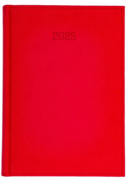 Kalendarz 2025 Vivella A5 dzienny czerwony