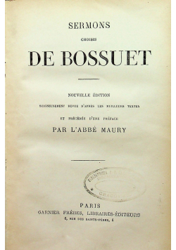Sermons choisis de Bossuet 1874 r.