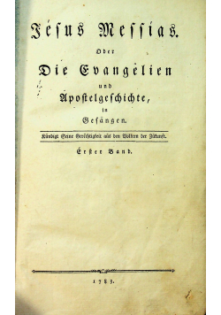 Sefus meffias ober die evangelien 1783r