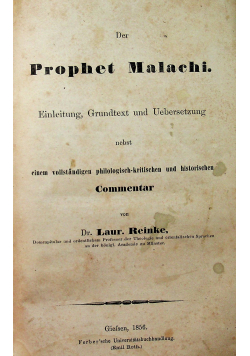 Der Prophet Malachi 1856 r.