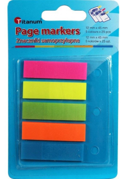 Zakładki indeksujące fluo 12x45mm 5x25 kartek
