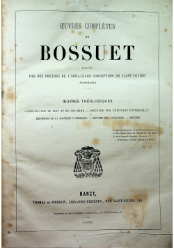 Oeuvres completes de bossuet Tome 4 1862 r