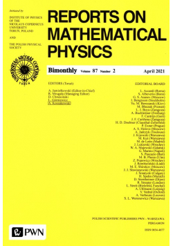 Reports on Mathematical physics 87/2 2021