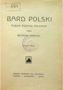 Bard Polski album poetów polskich 1909 r.