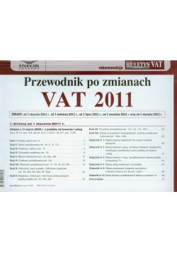 VAT 2011 Przewodnik po zmianach