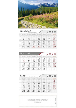 Kalendarz 2020 Trójdzielny Hala Gąsienicowa CRUX