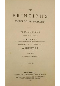 De Principiis Theologiae Moralis 1931 r