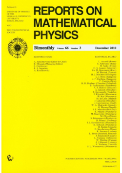 Reports on Mathematical Physics 66/3 2010 Kraj