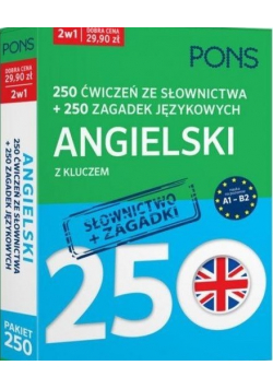 250 ćwiczeń 250 zagadek słownictwo Angielski 2w1