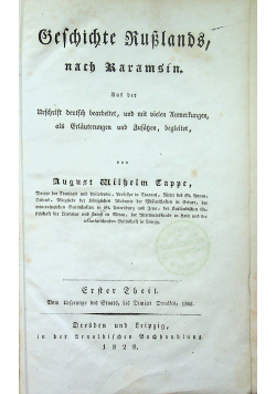 Befchichte Russlands  nach Raramsin 1828 r