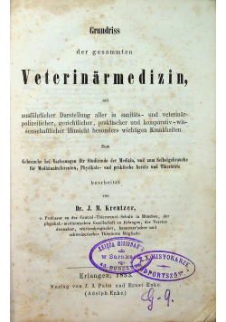 Grundriss der gesammten Veterinarmedizin 1853r