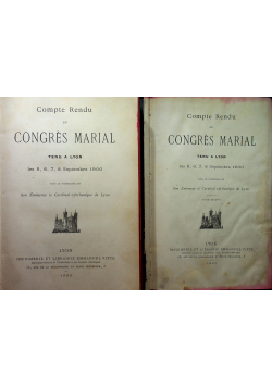 Compte Rendu du Congres Marial 2 tomy Około 1900 r.