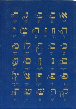 Notes Hebrew Alphabet granatowy