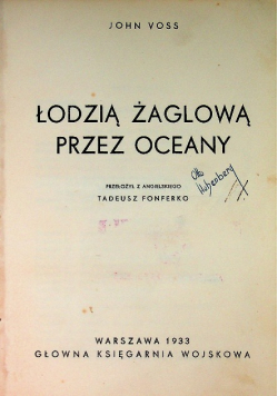 Łodzią żaglową przez oceany 1933 r.