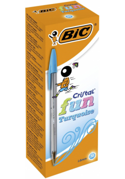 Paczka Długopis BIC Cristal Fun 1.6mm turkusowy 20szt.