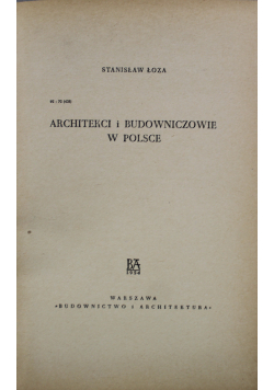 Architekci i budoniczowie w Polsce