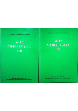 Acta Mediaevalia 2 tomy