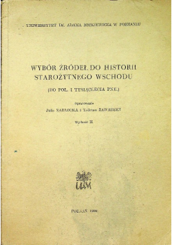 Wybór źródeł do historii starożytnego wschodu