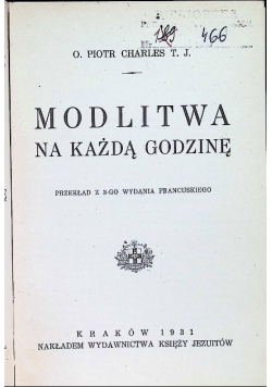 Modlitwa na każdą godzinę 1931 r.