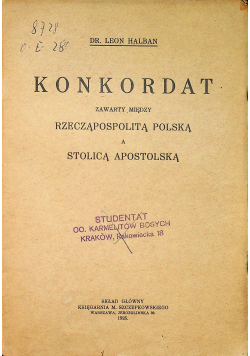 Konkordat zawarty między Rzecząpospolitą Polską a stolicą Apostolską 1925 r.