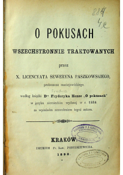 O pokusach Wszechstronnie Traktowanych 1890 r.