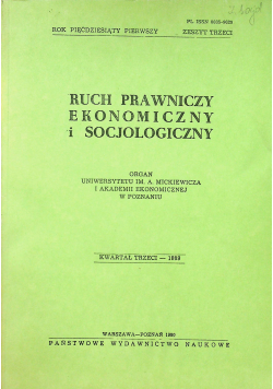 Ruch prawniczy ekonomiczny i socjologiczny kwartał trzeci 1989