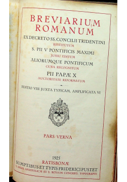 Breviarium Romanum Pars Verna 1925 r.