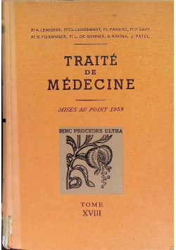Traite de  medecine Tome XVIII