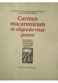 Carmen macaronicum de eligendo vitae genere