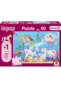 Puzzle 60 Schleich + Bayala Magia syren + figurka