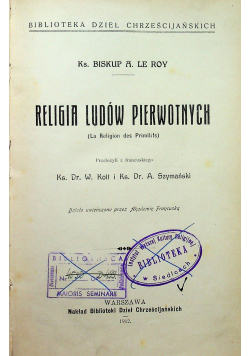 Religia ludów pierwotnych 1912 r