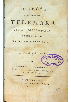 Podróże i przypadki Telemaka syna Ulisesowego Tom II 1810 r