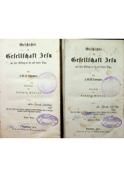 Geschichte der gesellschaft Jesu 2 tomy 1863 r.
