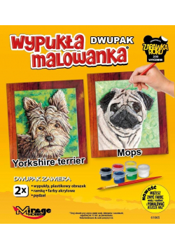 Wypukła malowanka Psy - Yorkshire terrier + Mops